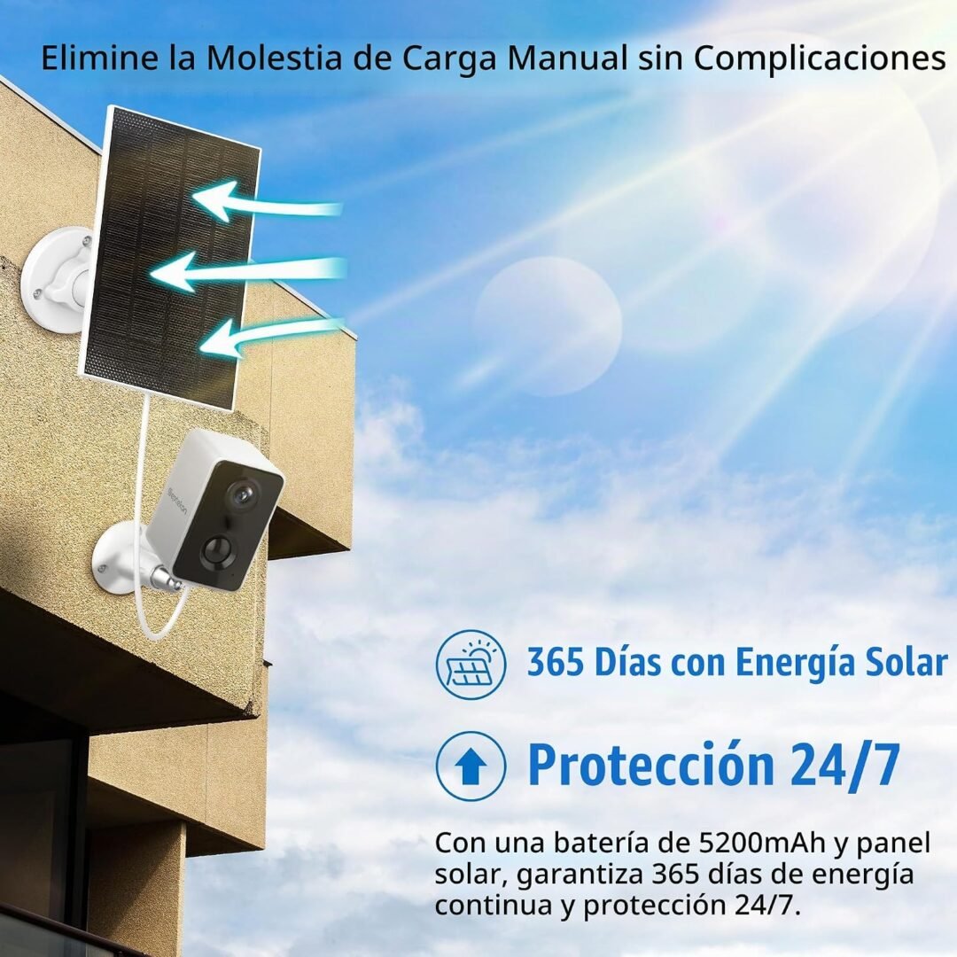 cámara inteligente exterior panel blanca x 4